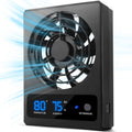 Reptile Ventilation Fan with Humidity Sensor and High-Temp Alarm, Fan Dehumidifier for Reptile Enclosure and Terrarium, Suitable for Humid Environments, Rainforest and Ecological Tanks