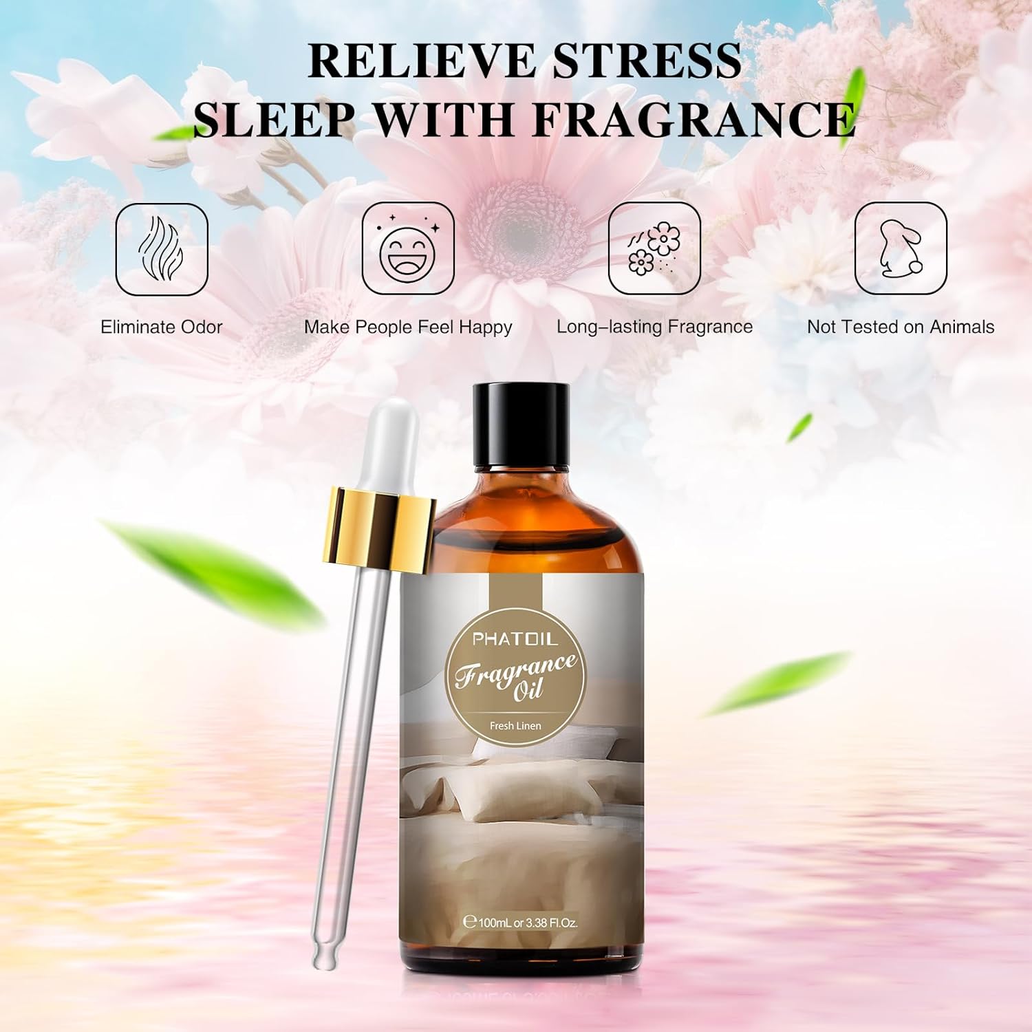 PHATOIL 3.38FL.OZ Fresh Linen Fragrance Oils for Aromatherapy, Essential Oils for Diffusers for Home, Perfect for Diffuser, DIY Candle and Soap Making, DIY Scented Products - 100ml