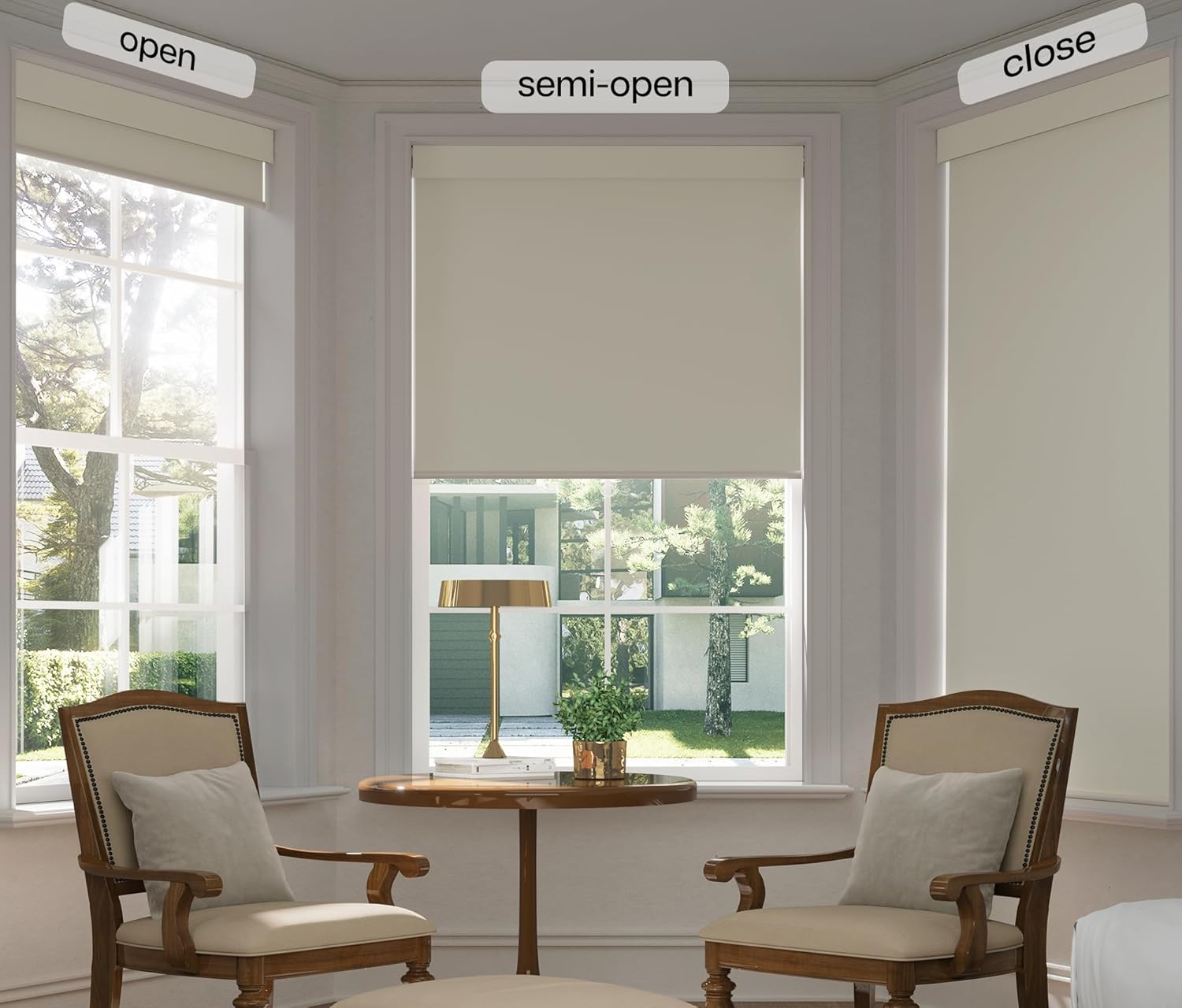 LazBlinds No Drill Blinds for Indoor Windows, Blackout Roller Shades, Cordless Window Blackout Blinds, Thermal Insulated Fabric UV Protection for Home and Office, 23" W x 72" H, Cream