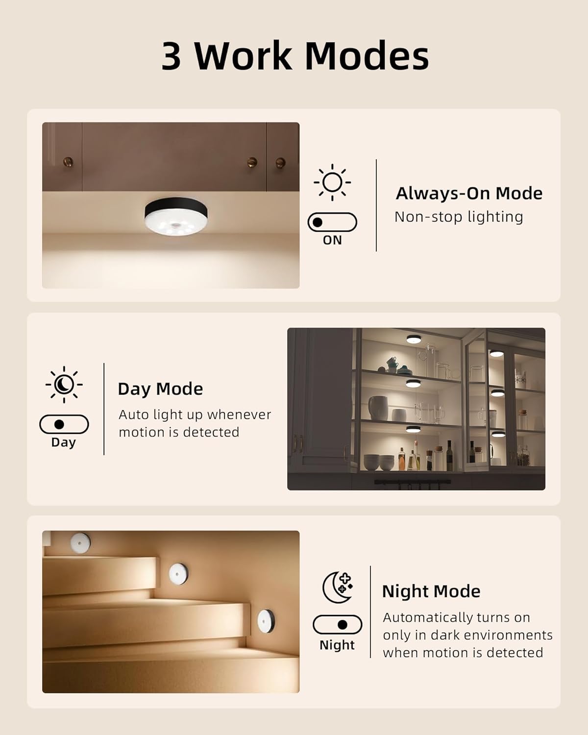 EZVALO Under Cabinet Lighting with Charging Station,1000mAh Rechargeable Puck Lights with Remote, 3 Color Temps & 12 RGB Closet Lights, Dimmable Motion Sensor Lights for Shelf, Kitchen (6 Packs)