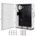 Outdoor Electrical Box with Thermostat and Fan, ABS Water Resistant Enclosure with Internal Mounting Panel & Hinged Cover, 18.1" H* 12.6" L* 6.3" W, Plug & Play.