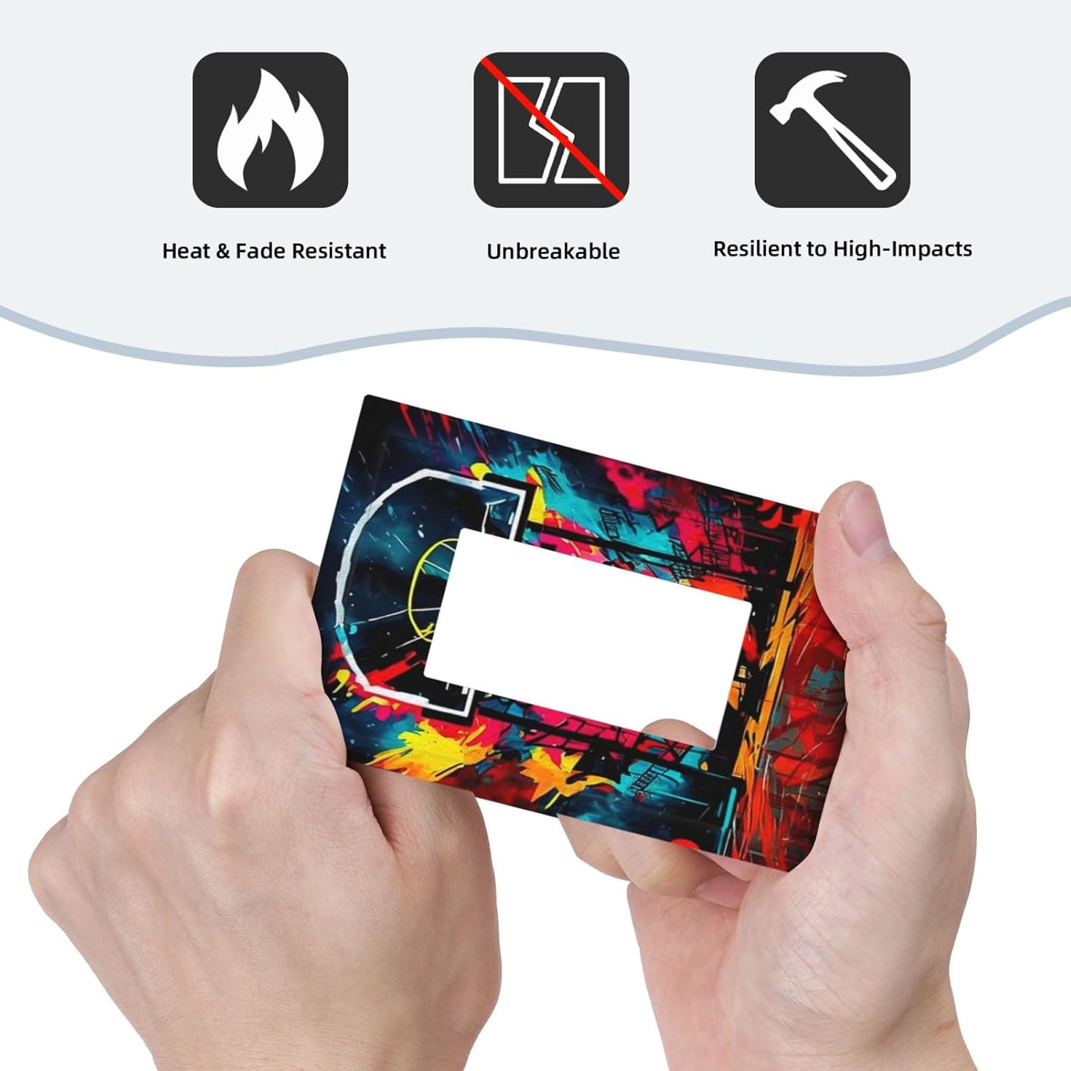 Colorful Graffiti Basketball Sport Basket Hippie 1 Gang Rocker Light Switch Covers Single Decora Outlet Wall Plate Decorative Switchplate Faceplate GFCI for Country Bathroom Bedroom Decor