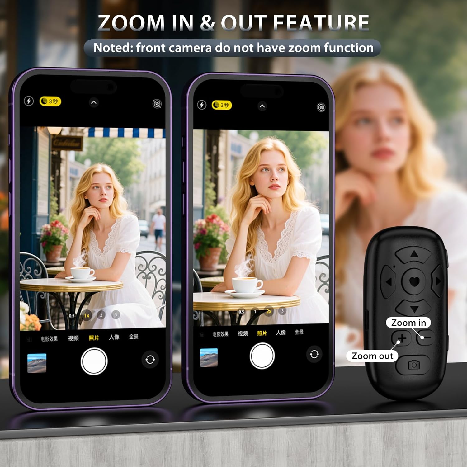 TikTok Scrolling Remote Control for iPhone and Android Smartphones, Bluetooth Page Turner for Kindle App, Camera Photo and Video Clicker for iPhone, and Samsung Neck Strap Included.(Black)