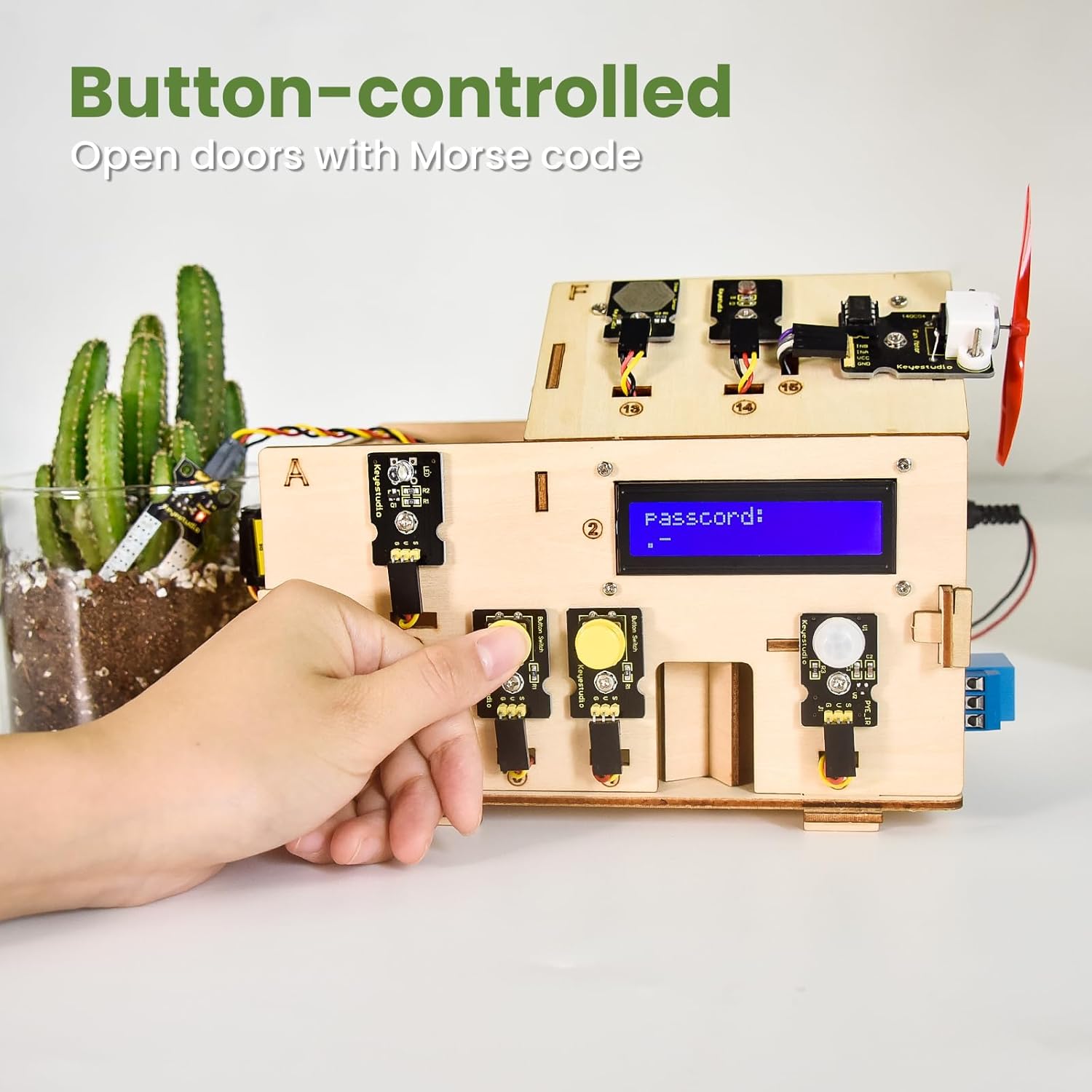 KEYESTUDIO Smart Home Starter Kit for Arduino for Uno R3, Electronics Home Automation Coding Kit, Wooden House DIY Sensor Kit STEM Educational Set for Adults Teens 15+