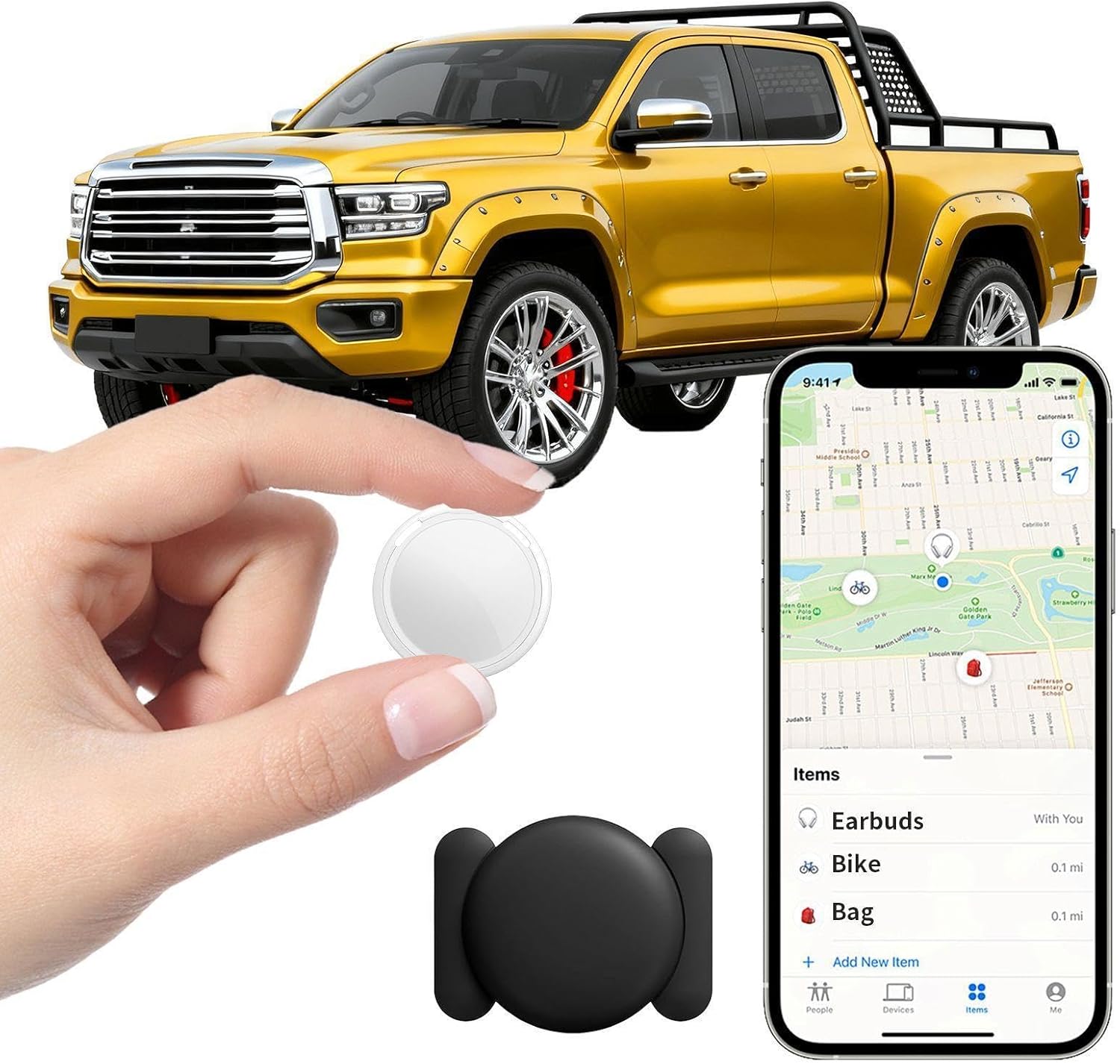 No Subscription GPS Tracker for Vehicles Work with Find My (iOS Only) Real-Time Mini Tracker Tags Global Coverage Hidden Car Locator Tracking Device with Magnetic Case No Monthly Fee Required