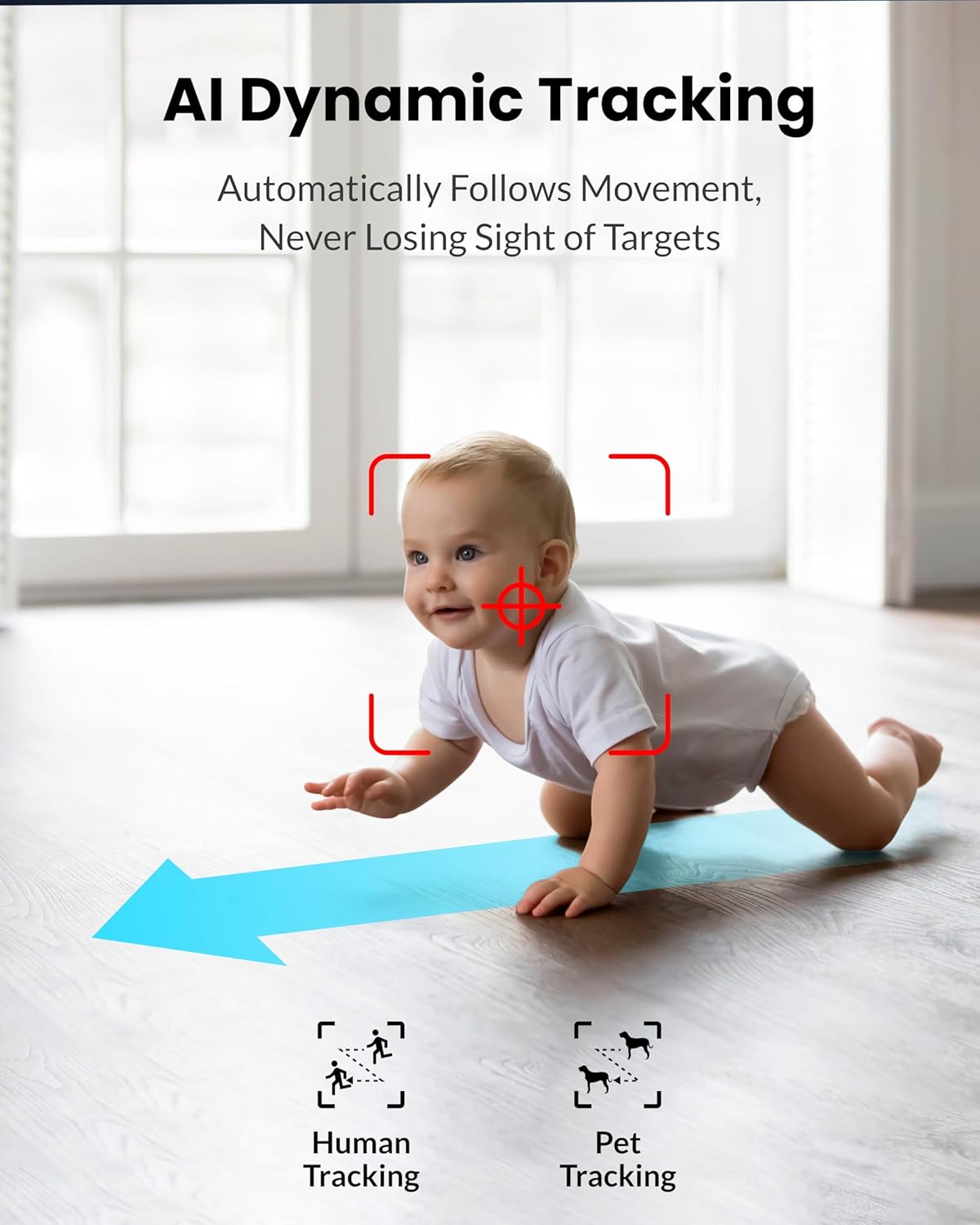 Dual Lens Security Camera Indoor 5G/2.4G WiFi, 2K+2K Pet Camera with Pan Tilt for Home, Baby Monitor, AI Tracking, Color Night Vision, 2-Way Talk, No Dead Zone, 355° View, Alexa/Google