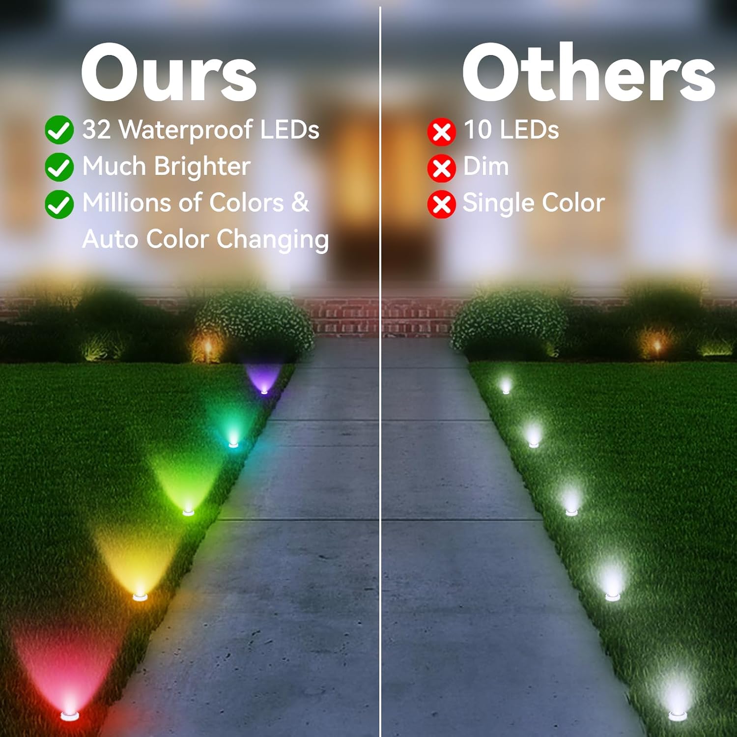 Smart Outdoor Christmas Lights, 36 LED, 54 Scene Modes, IP68 Waterproof, Compatible with Alexa & Google Assistant (52 Ft)