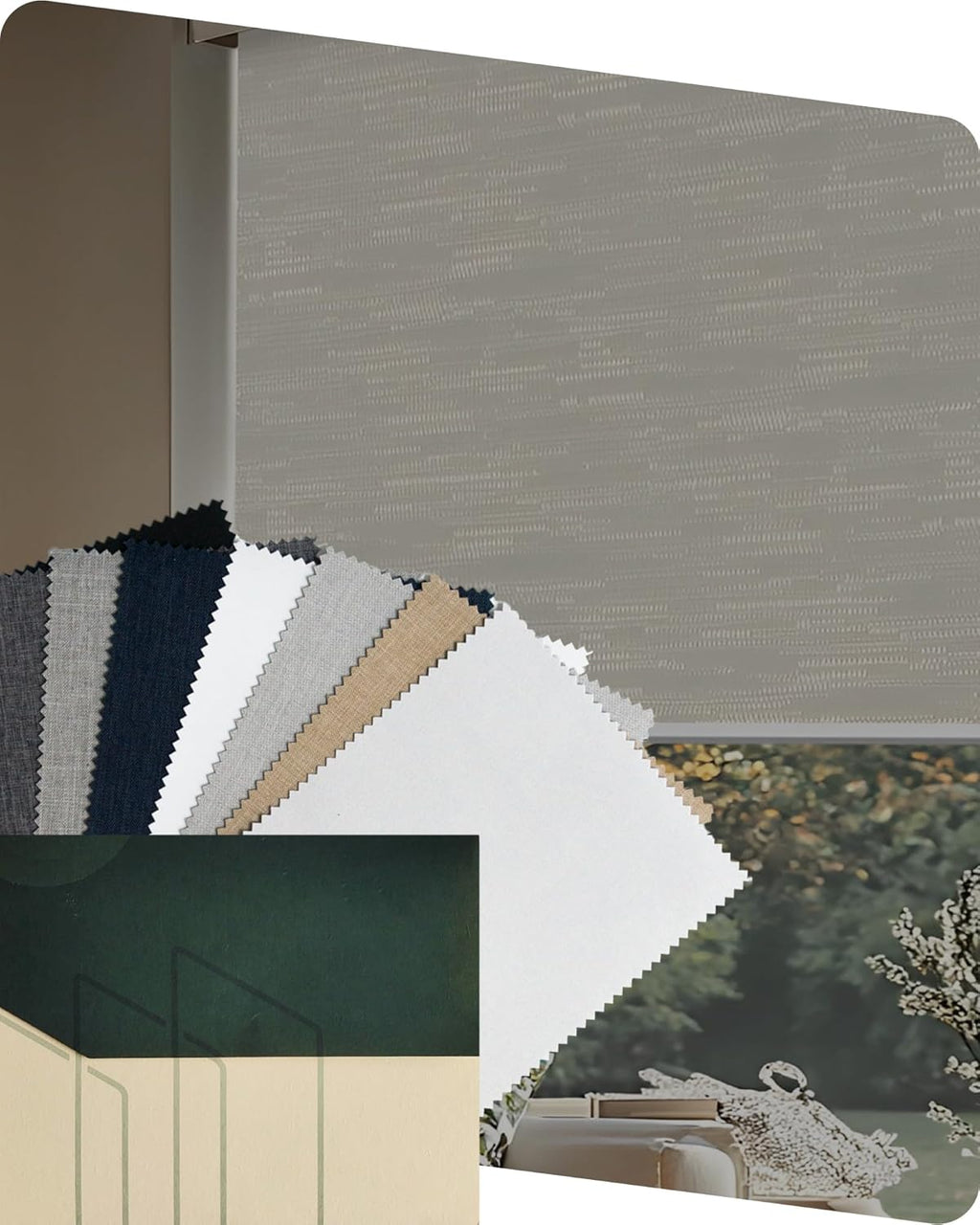 Yoolax Fabric Sample Blinds, Blackout Blinds Roller Shades, Shades for Windows, Fabric Sample (Multicolor)