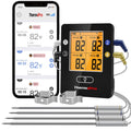 ThermoPro TP25 650FT Bluetooth Meat Thermometer with 4-Probes, Smart Rechargeable Wireless Meat Thermometer for Grilling, Smoker, Oven, Kitchen, BBQ Thermometer with Alarm, Temperature Graph, Black