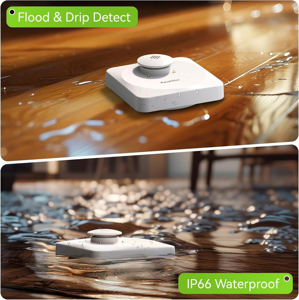 RainPoint WiFi Water Leak Detectors for Home - IP66 Waterproof Grade Water Sensor Leak Detector Kit with Hub, Powerful Alarm Siren, Includes 3 Water Alarm Leak Detectors & One WiFi Gateway Hub