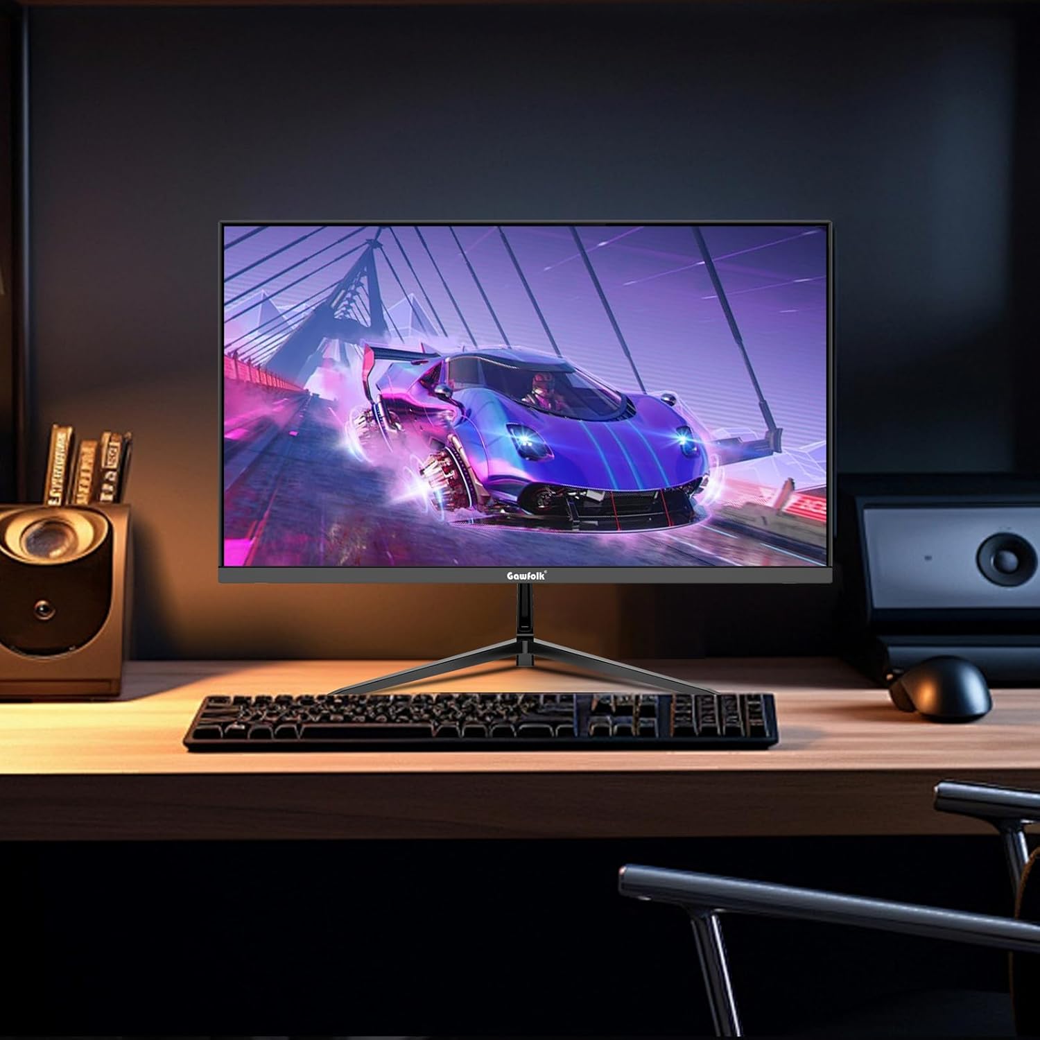 Gawfolk 27 Inch Gaming Monitor QHD (2560x1440), 260Hz, IPS Panel, 1ms Response Time, G-Sync & Freesync Compatible,Wall Mount Compatible 75 * 75mm,Black