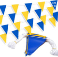 105ft Blue and Yellow Pennant Banner Flag, 7"x10" Fluorescent Safety Flagging Banner Warning Flag for Construction Site/Boundary Barrier Signs, Perimeter Marking Flags on String, 45 Flags