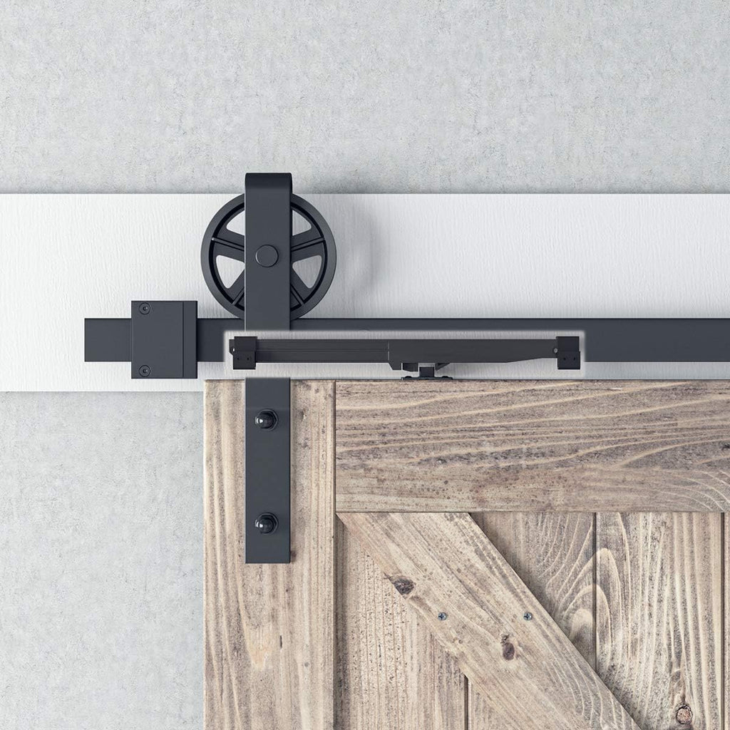 SMARTSTANDARD Barn Door Soft Close Kit, Matching A Door Weighing up to 88 Pounds, Equipped with Spring Buffer Damper, Upgrade Hole-Free Version, 2PCS