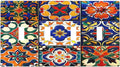 Light Switch Covers Colorful Mexican Talavera Vintage Boho Floral Quad Toggle Electrical Faceplate 4 Gang Wall Plate Decorative Switch Plates For Farmhouse Cabin Decor