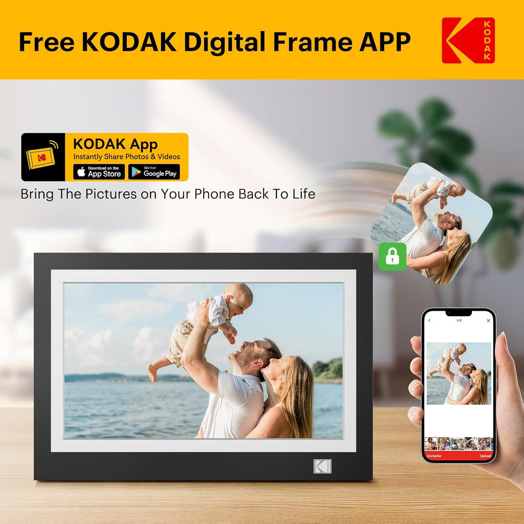KODAK WiFi Digital Picture Frame, 11.6 Inch 1366 * 768HD IPS Touchscreen Digital Photo Frame with 32GB Storage, Easy Setup to Share Photos or Videos, The Best Gift for Family and Friends