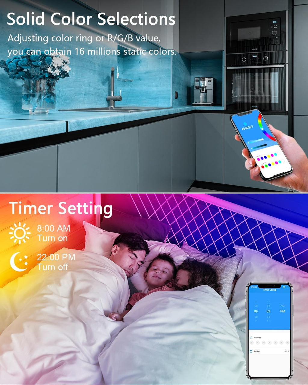 ALITOVE WS2812B WS2811 Controller Bluetooth APP Music Sync Addressable RGB IC LED Remote Controller Timer Function SP611E for SK6812 WS2812 SM16703 UCS1903 LED Pixel String Light Strip DC 5V~24V
