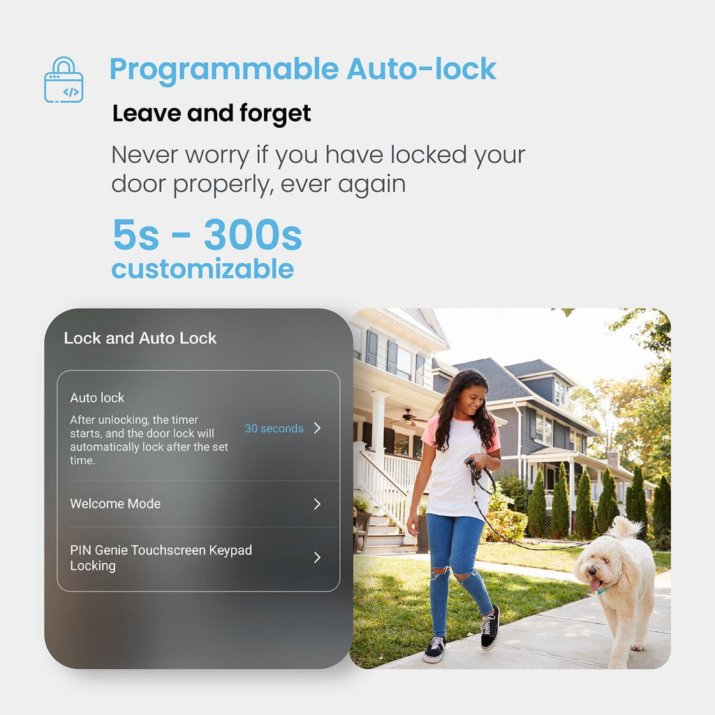 Lockly Secure Pro Smart Deadbolt, Wi-Fi Smart Lock, Keyless Entry with PIN Genie® Keypad, 3D Biometric Fingerprint, Auto Lock, Rekeyable-Venetion Bronze