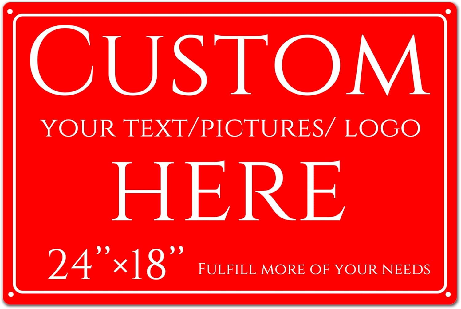 Custom Sign, personalized metal sign，Aluminum Weatherproof Metal Sign Multiple Sizes, Reflective，Customize for Office, Business, Workplace, factories, roads, fields, parks, safety tips(24 * 18 Inch)