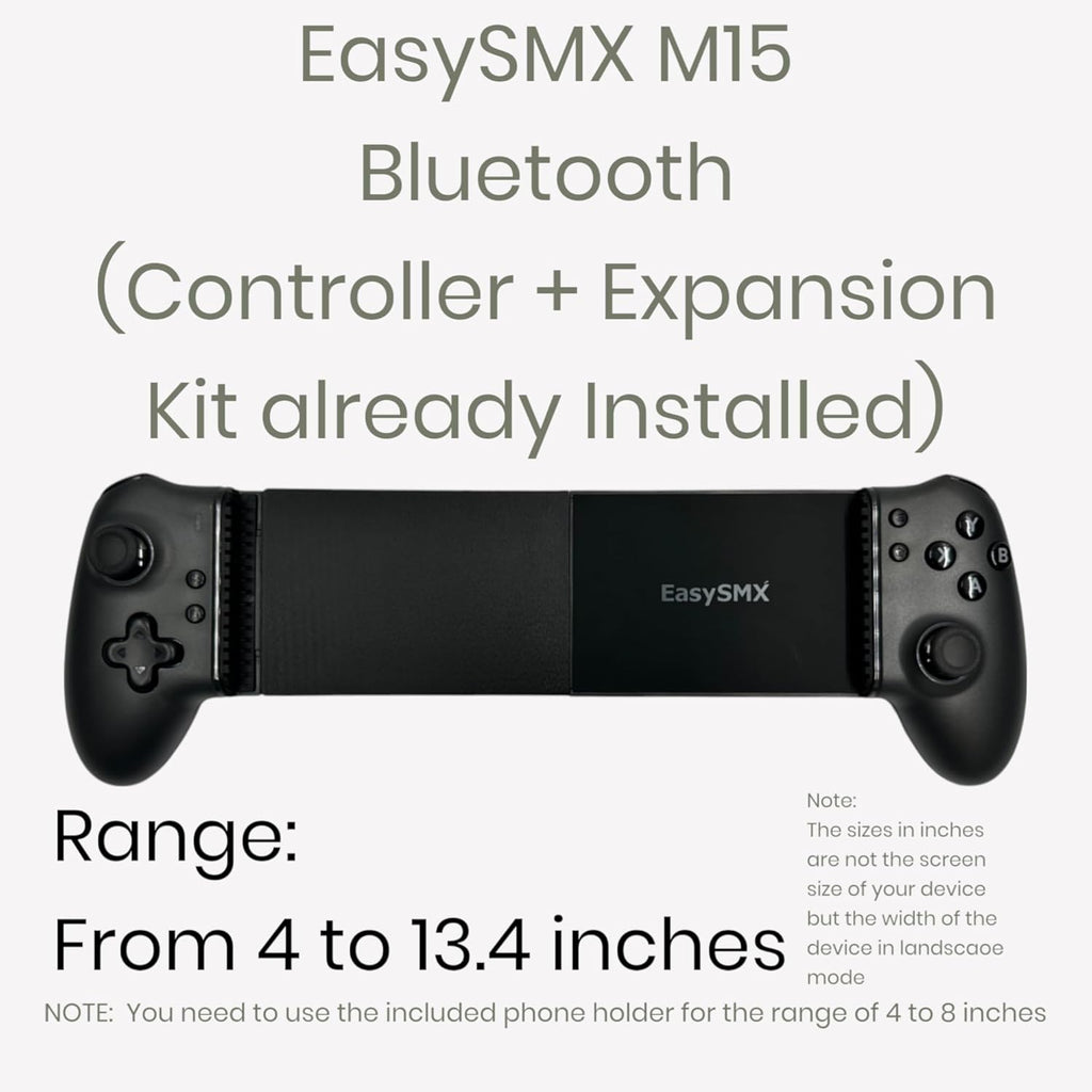 Moded Tablet Controller Easy SMX M15 Bluetooth (Controller + Expansion kit already installed + Case) It can hold tablets with screens up to 15 inches. (Extended Range 4 to 13.4 inches) (Control+Kit)