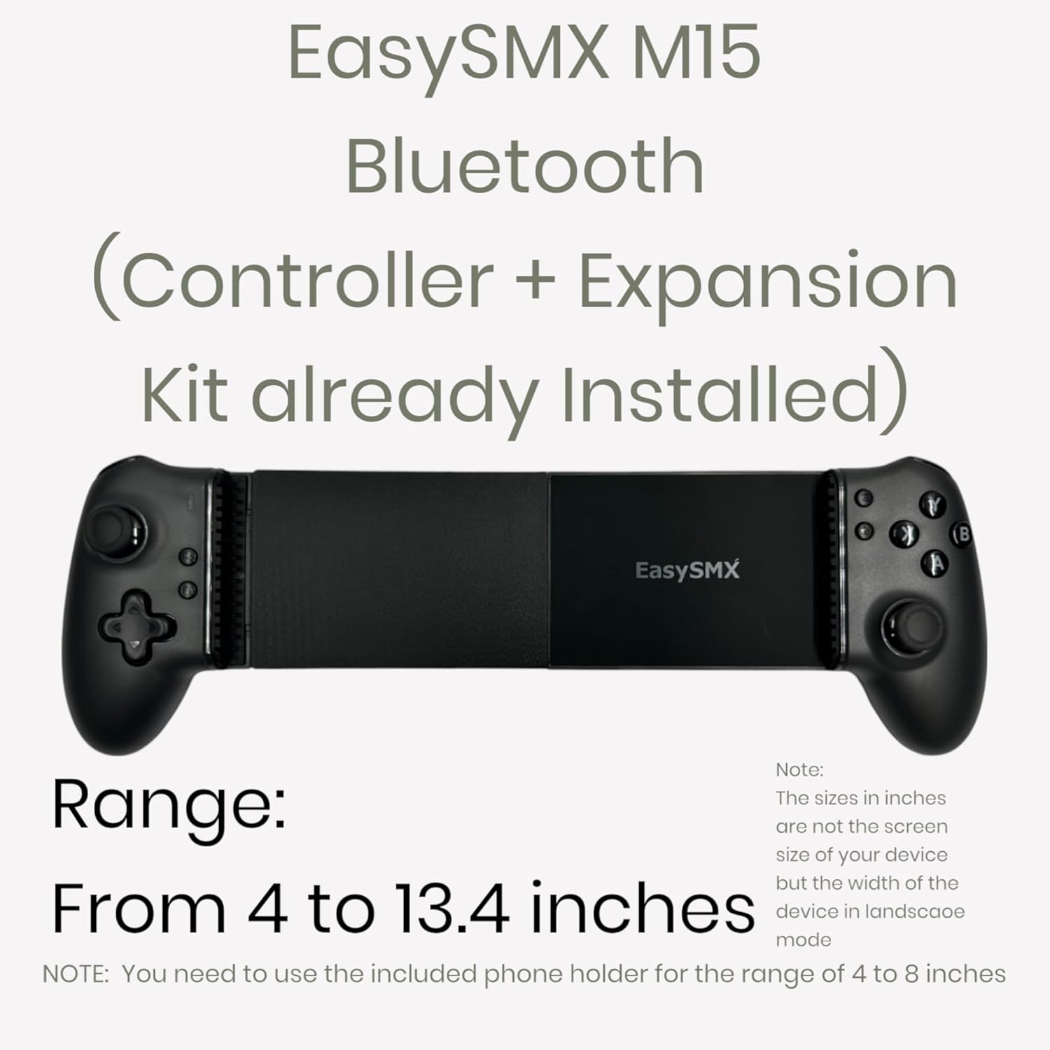 Moded Tablet Controller Easy SMX M15 Bluetooth (Controller + Expansion kit already installed + Case) It can hold tablets with screens up to 15 inches. (Extended Range 4 to 13.4 inches) (Control+Kit+Case)