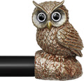Vintage Decorative Black Curtain Rods for Windows 72 to 144 Inch Adjustable Heavy Duty 1'' Diameter Curtain Rod with Owl Finials for Bedroom Living Room Kitchen Farmhouse (36-150'')