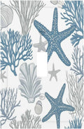Blue Starfish Nautical Beach Conch Coastal Coral Shell Decorative Light Switch Cover 1 Gang Single Toggle Device Electrical Faceplate Switchplates Decorator Outlet Wall Plate For Kids Room Bathroom