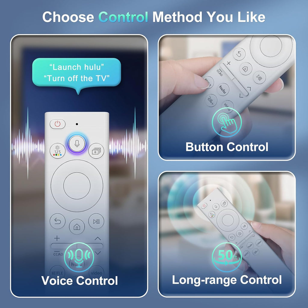 Replacement for Samsung TV Remote, for All 2018-2024 Samsung Remote Control for Smart TV with Voice Control. No Solarcell. 2-Year Warranty.