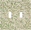 Decorative Light Switch Cover Vintage Morris Willow Leaf Green Leaves Double Toggle Switchplate 2 Gang Personalized Wall Plate Switchcovers Decora Light Switch Plate for Home Decor