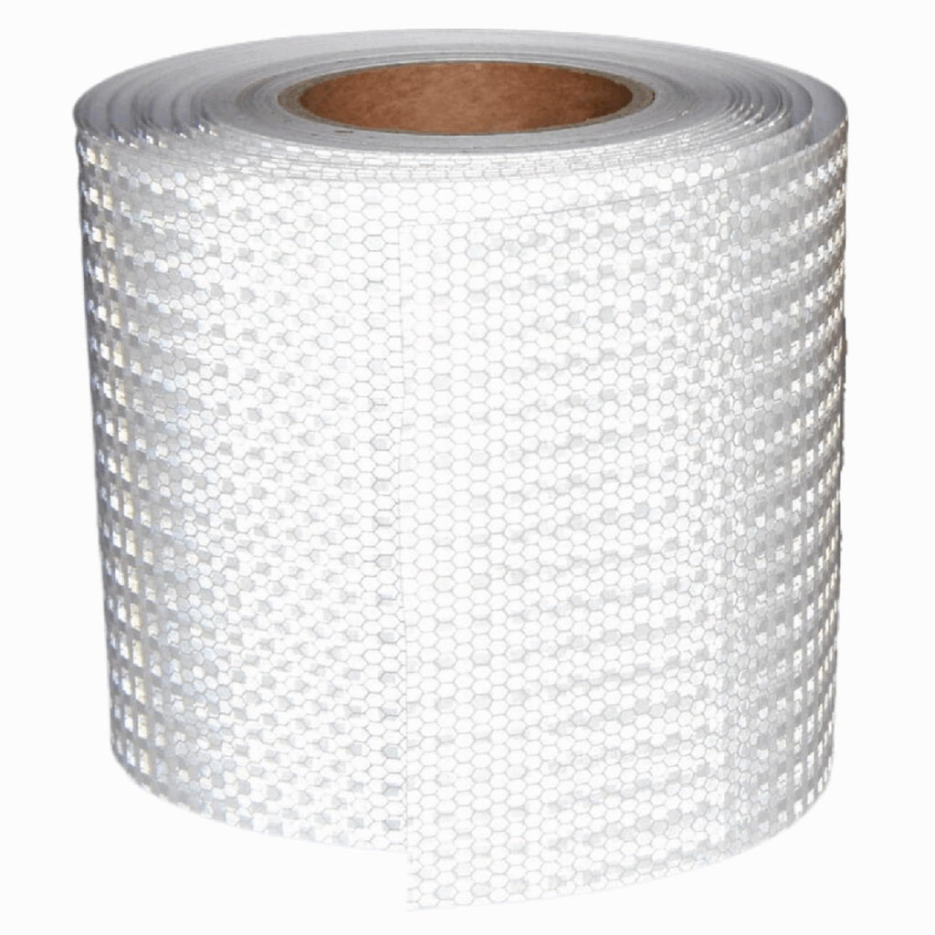 White Reflective Tape Outdoor Waterproof 6 inch Wide, High Visibility Warning Industrial Marking Tape,Safety Stickers (68 feet)