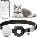 Cat GPS Tracker, Waterproof Pet Tracker for Cats, Cat GPS Tracker Collar with Safety Elastic Buckle, Works with Any Collar,Compatible with Apple Find My App (Only iOS), No Monthly Fee, Black