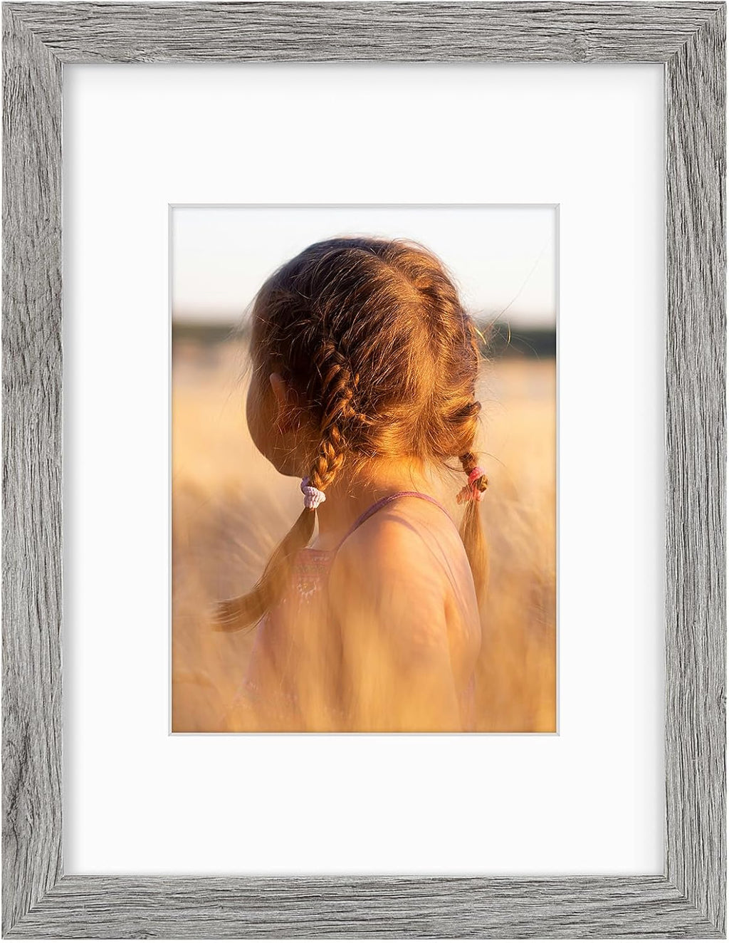 Golden State Art, 9x12 Picture Frame with Mat for 6x8 - High Definition Glass Wall Mounting Horizontal Vertical Display (Gray, 1 Pack)