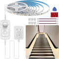 Motion Sensor Lights Indoor Plug-in LED Step Lights Strip with Power Timer Dimmer Multi-Functional Controller for Stairway Kitchen Cabinet Bedroom Corridor Washroom Counter Shelf Showcase