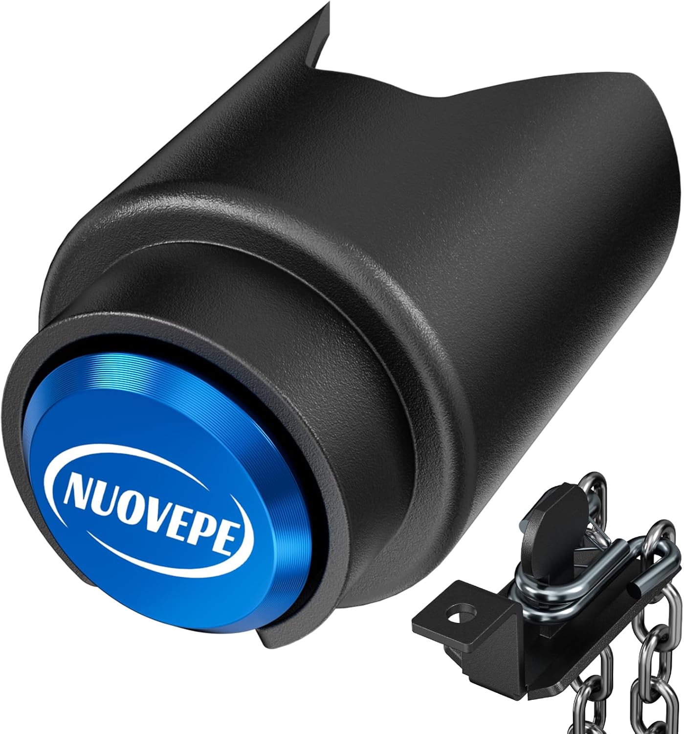 Trailer Lock Fits 2 Inch Couplers, Secures Safety Chains Anti-Theft Ball Hitch Lock, Pry-Resistant & Heavy-Duty Trailer Hitch Locks for RV | Boat | ATV | Utility Trailer (Blue)