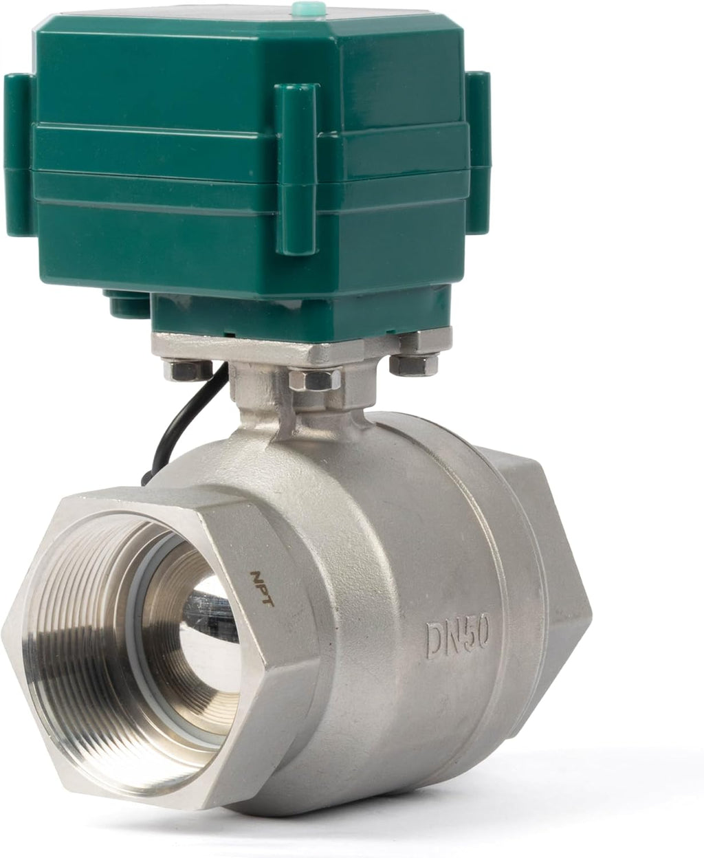 U.S. Solid 2" Smart Motorized Ball Valve - Remote App Mobile Control Stainless Steel Electrical Ball Valve with Manual Switch, 5V DC USB Connection