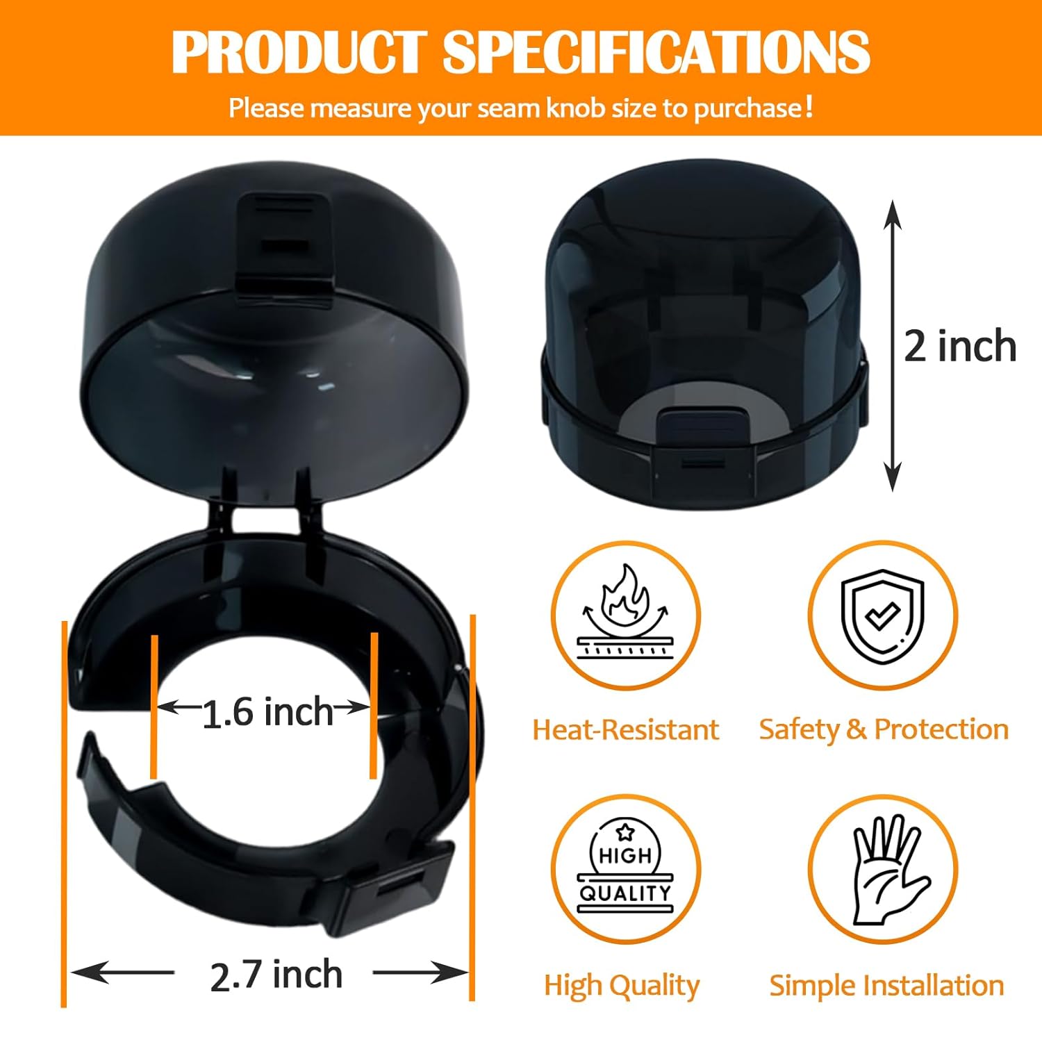 Stove Knob Covers for Baby Safety (5 Pack), Stove Knob Safety Covers, Prevent Kids-Pets from Gas Stove Knob Locks, Childproof Oven Lock Knob Covers with Adhesive, Heat-Resistant Upgraded-Black