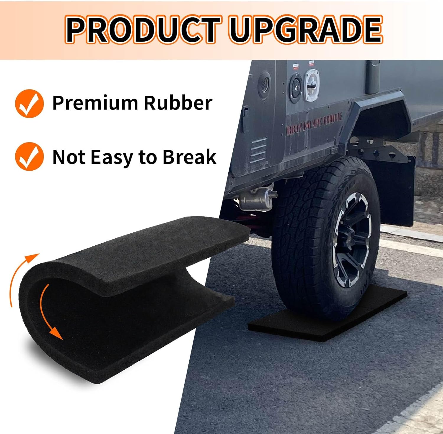OULEME RV Leveling Block Flex Pads, 12” Rubber Jack Pads, Anti-Vibration & Anti-Slip Mats, for Camper Travel Trailer Jacks & Stands & Stabilizers on Uneven Surfaces, 2-Pack