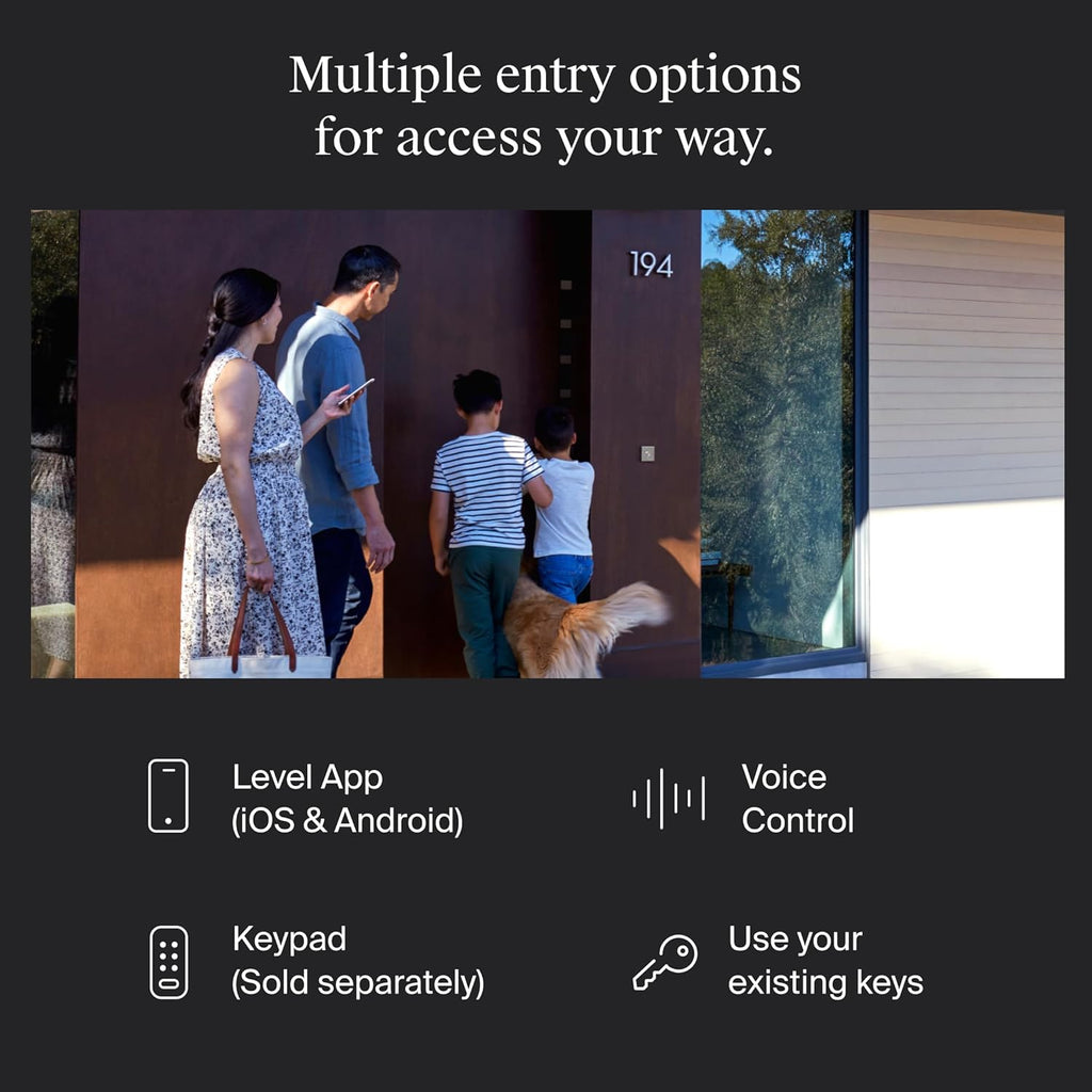 Level Bolt (Wi-Fi) Smart Deadbolt - Make Your Lock Smart & Keep Existing Hardware and Keys - Lock/Unlock from Anywhere - Level App for iOS & Android - Works with Apple Home, Alexa & Google Home