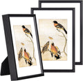 3.5x5 Picture Frame Set of 3, Black Metal Photo Frames with HD Glass, Fits 2.5x3.5 with Mat or 3.5x5 without Mat, Wall Hanging and Table Display