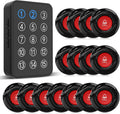 CallToU Wireless Caregiver Pager Nurse Call Button for Elderly LED Call Light Nurse Alert System Call Bell for Patients at Home Clinic/Medical Institution/Nursing Home (15 Call Button + 1 Receiver)