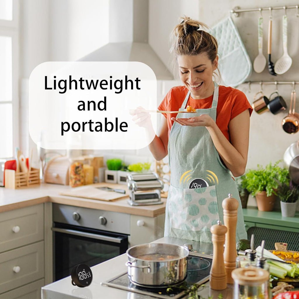 Digital Kitchen Timers, Visual timers Magnetic Countdown Countup Timer Large LED 200 Minutes Display Volume Adjustable for Cooking Fitness Studying, Easy for Kids and Seniors