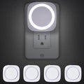 White Night Lights Plug into Wall, 4 Packs Dimmable Night Light with Dust to Dawn Sensor, Automatically Turn on and Off, Gentle Glow Nightlight for Bathroom,Bedroom,Stairs,Kitchen,Hallway, White