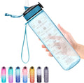Hyeta 32 oz Water Bottles with Times to Drink and Straw, Motivational Water Bottle with Time Marker, Leakproof, Drinking Sports Water Bottle for Fitness, Gym and Outdoor