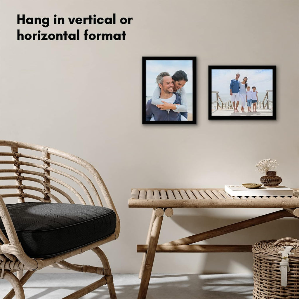 Americanflat 10x13 Picture Frame with Shatter-Resistant Glass - Signature Collection - Gallery-Style Frames Made of Engineered Wood - Photo Frame for Wall Display - Black