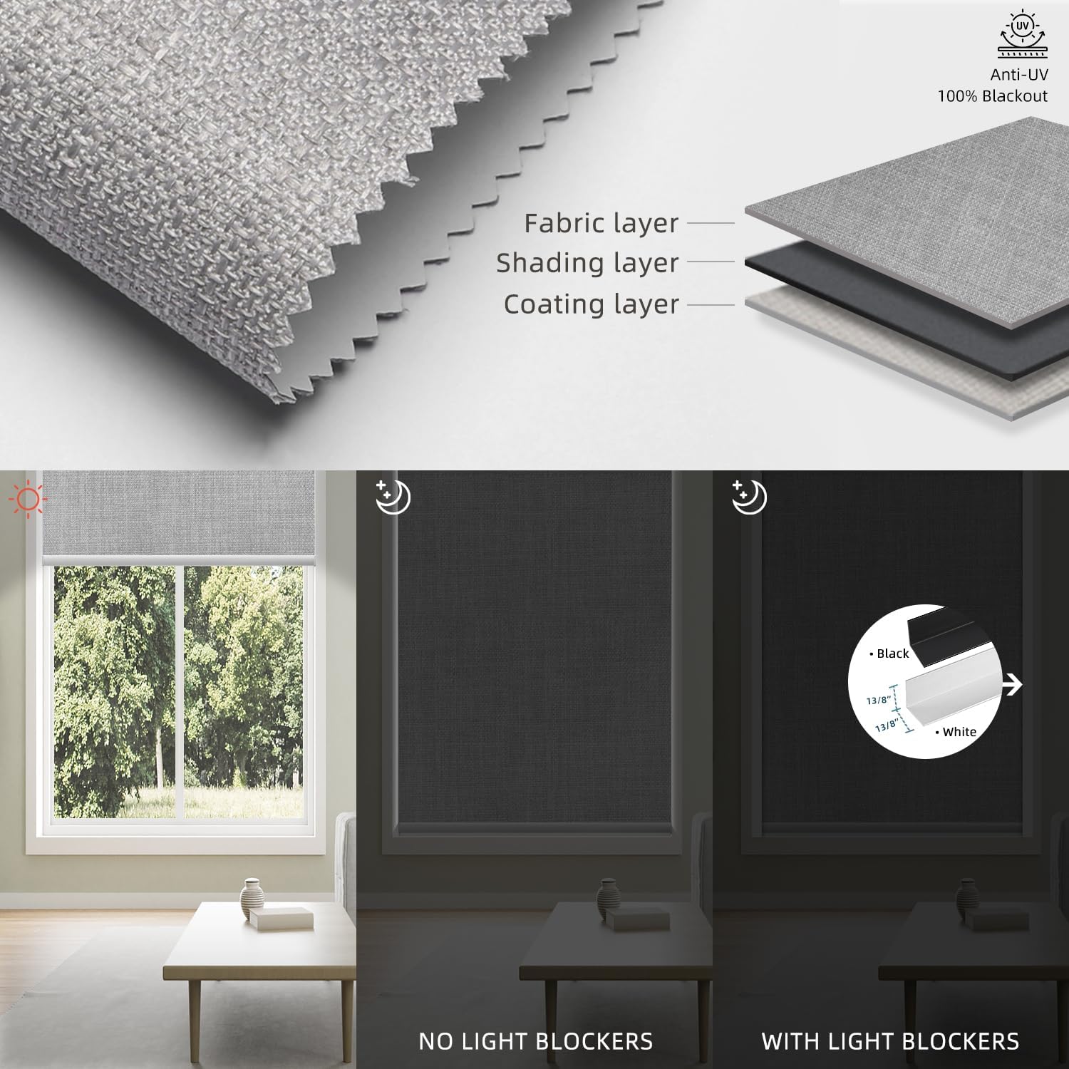 SmartWings Motorized 100% Blackout Shades Blinds, Custom Size, Cordless Window Shades with Rechargeable Battery, Work with Matter/Apple HomeKit, Alexa, Thread/Zigbee, Remote Optional, Vigor Pale Grey