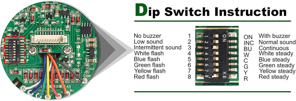 2 Stack Super Bright LED Andon Tower Lights with Buzzer, Red/Green, Off-ON or Flash,16 ft Extension Cord, 6 ft Industrial Adapter, Plug Play Ready – for Manufacturing & Industrials, Automotive