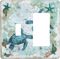 Outlet Covers Nautical Green Sea Turtles Beach Blue Ocean 1 Toggle 1 Rocker Combination Decorative Wall Plate Electrical Switch Plates Light Switch Cover Plate For Bathroom Kids Room