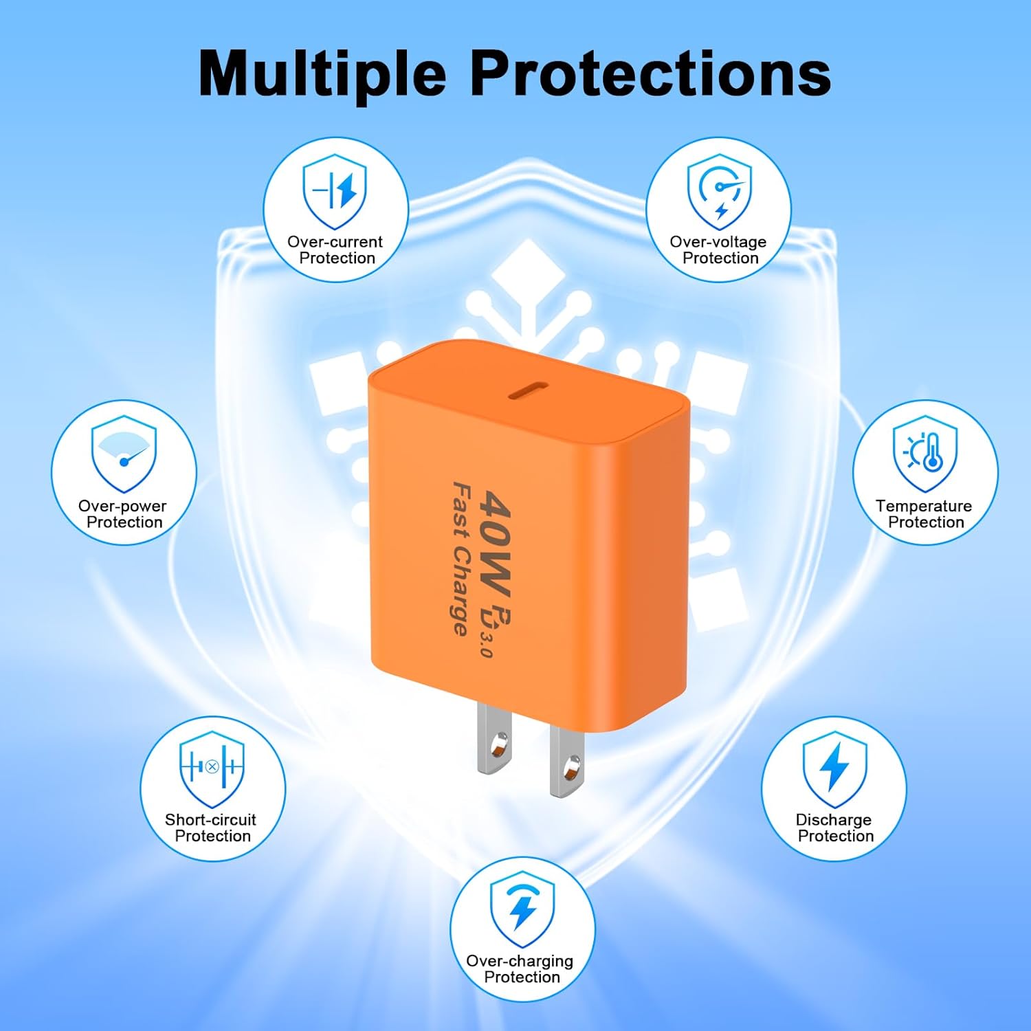 iPhone 17 Pro Max Charger Fast Charging, 40W USB C iPhone 17 Fast Charger Block with 10 FT Long Type C to C Charging Cable Cord for iPhone 17/17 Pro Max/17 Pro/Air/16/16 Pro Max/15/15 Pro Max, Orange
