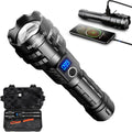 NightBuddy Powerful Rechargeable Tactical LED Flashlight 5000 High Lumens for Home Camping or Survival with Emergency Window Breaker 5 Light Modes IPX7 Waterproof Adjustable Focus USB Output