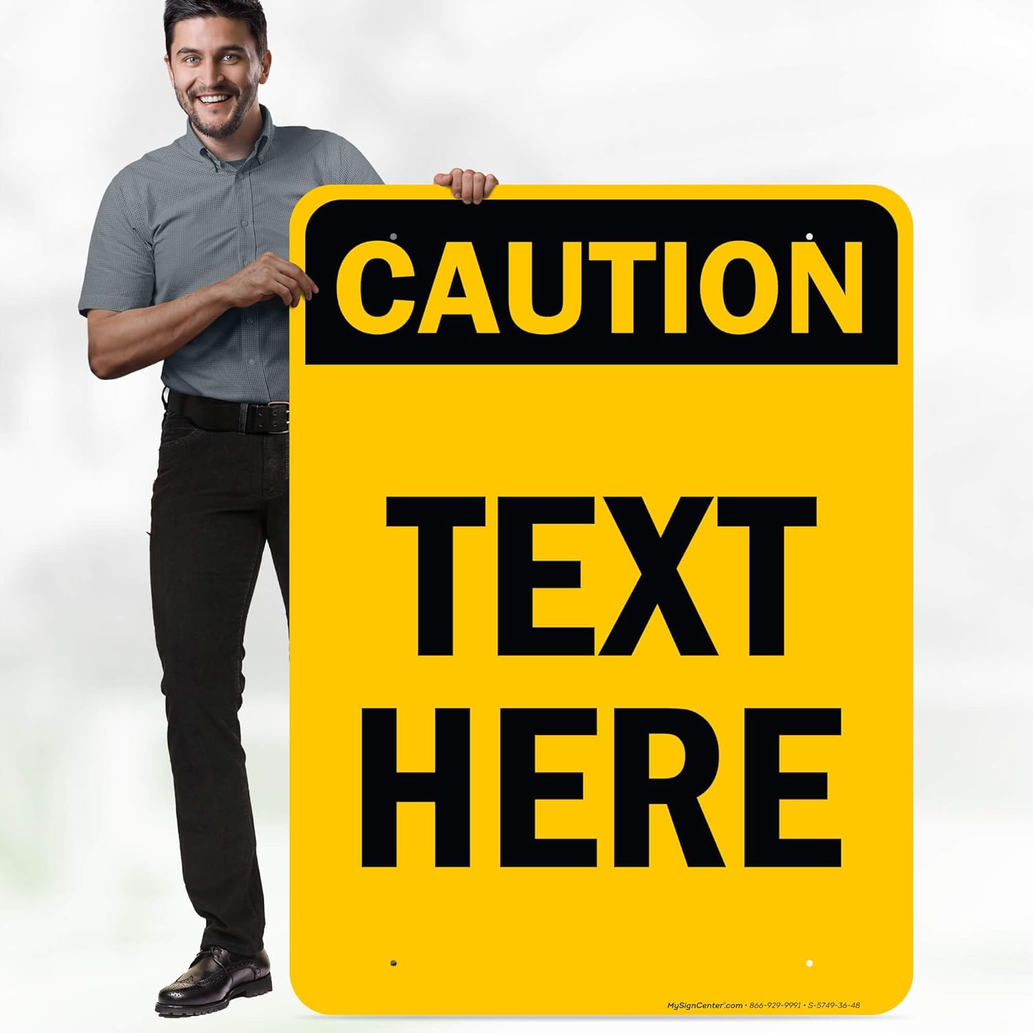 Custom Caution Sign, OSHA Sign, 36x48 Inches, Rust Free DiBound, Fade Resistant, Made in USA by My Sign Center