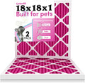 18x18x1 Air Filter by Colorfil | Color Changing Filters for Cat and Dog Odor | MERV 8 Furnace AC Filter for Pet Hair and Dust | 17.75"x17.75"x0.75" Exact Size | Pack of 2